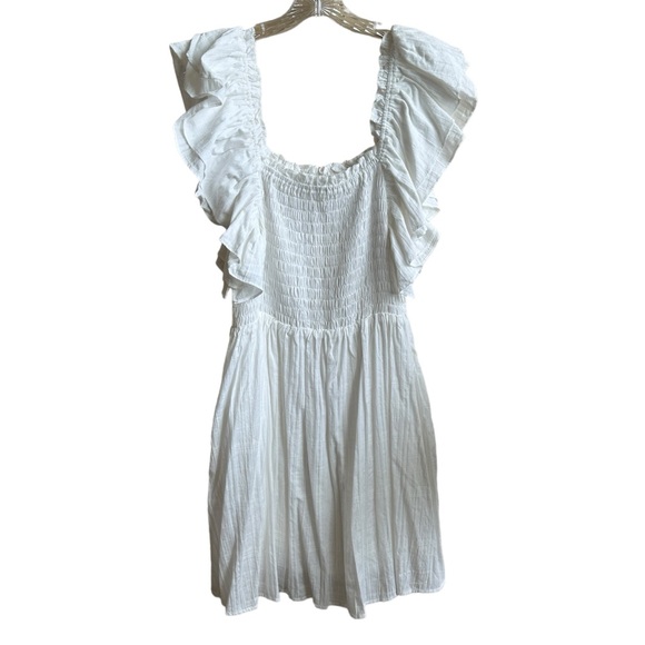 NWT Altar’d State Camilla Smocked White Mini Dress Sz Large - Picture 3 of 9